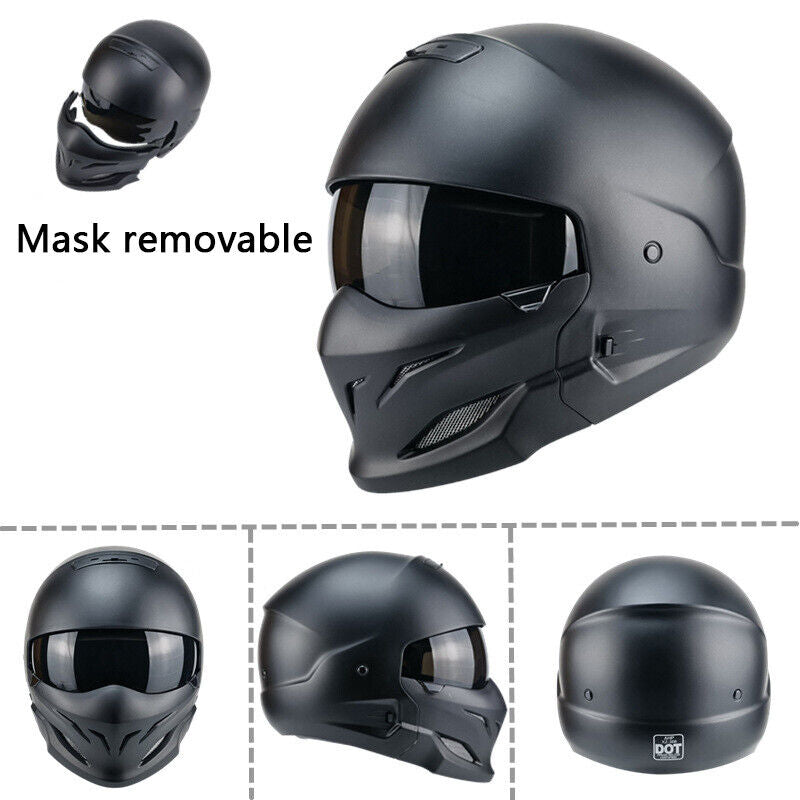 DOT Motorcycle Helmet Men Open Face Full Face Helmet for Street Cruiser Scooter