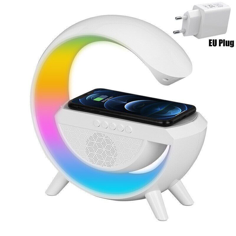 LED RGB Night Light Atmosphere Lamps Bluetooth Speaker Phone Wireless Charger