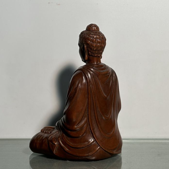 Vintage Chinese Wood Ornaments Boxwood Carving Tathagata Buddha Statue Sculpture