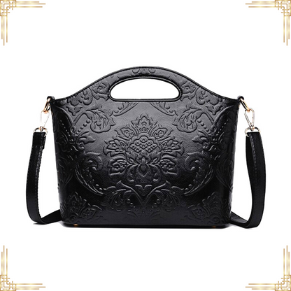 Women GENUINE LEATHER Floral Handbag Crossbody Shoulder Bag Stylish Luxury Tote