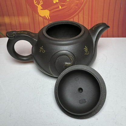 Vintage Chinese Yixing Purple Clay Teapot Zisha Ceramic Elephant Tea Set Collect