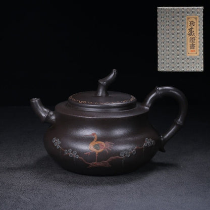 Chinese Yixing Zisha Clay Handmade Exquisite Teapot（竹韵 底款：顾景舟）