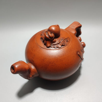 Vintage Chinese Yixing Purple Clay Teapot Zisha Ceremony Ceramic Peach Teaware