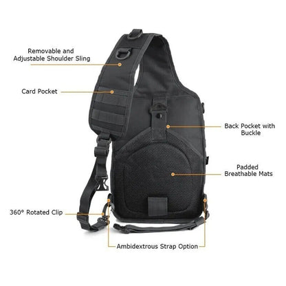 Men Nylon Crossbody Bag Tactics Canvas Shoulder Hiking Travel Outdoor Sports