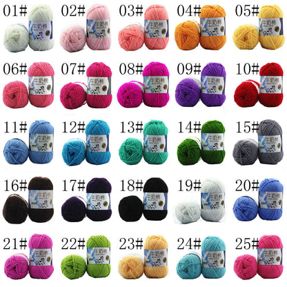 Hot Sale 50g Hand-woven Chunky Yarn Soft Milk Cotton Knitting Baby wool yarn a59
