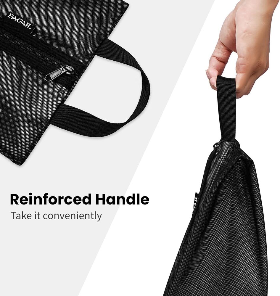 Bagail Shoe Bags for Travel,Set of 2 Large 17"x10"x5", Classic Black 2pcs