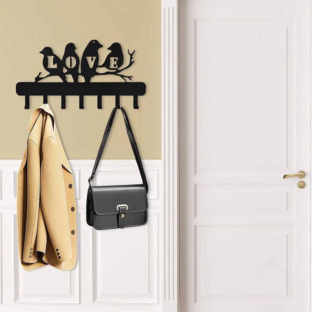 Metal Wall Hooks For Keys 7 Hook Love-bird Wall Rack Hooks Rack/Holder