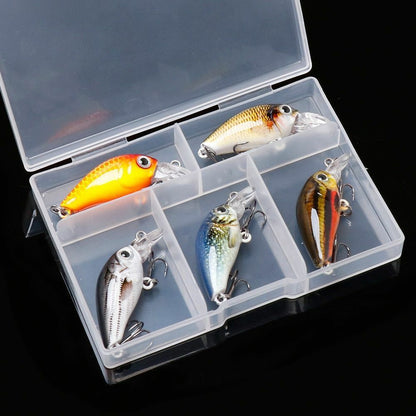 5Pcs/Lot Mini Crankbait 36mm 3.6g Fishing Lure Set Topwater Artificial Hard Bait