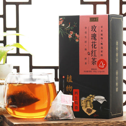 淳滋堂 Rose Red Tea Rose Tea Leaf Black Tea Triangle Bag Tea 105g(3.5gX30bags)