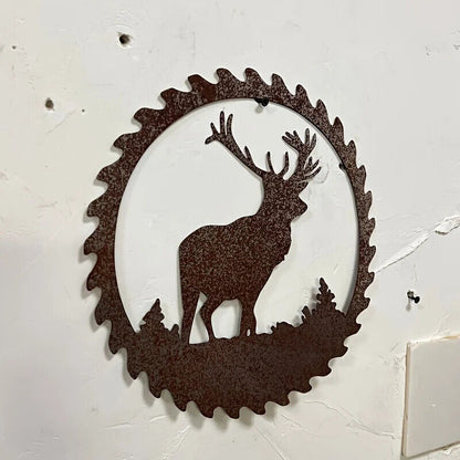 Rusty Deer Metal Crafts Outdoor Garden Yard Ornaments Hanging Art Metal Wall