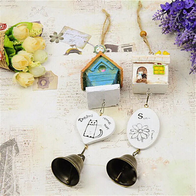 Home Garden Ornaments Resin Metal Bird House Cage Wind Chimes Baby Children Gift
