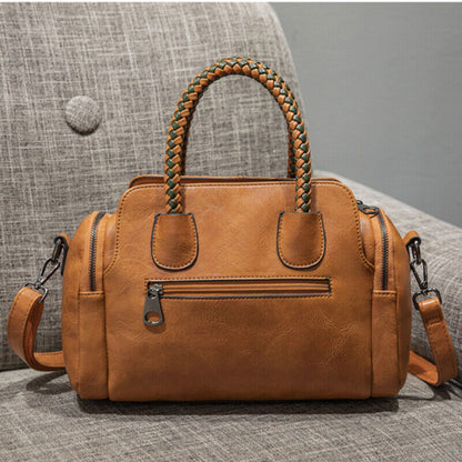Genuine Leather Women's Boston Bag Cross Body Shoulder Bag Satchel Tote Handbags
