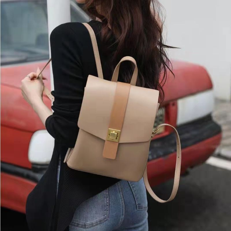 Genuine Leather Luxury Bag Large Capacity Girl Schoolbag New Fashion Ladies Cute