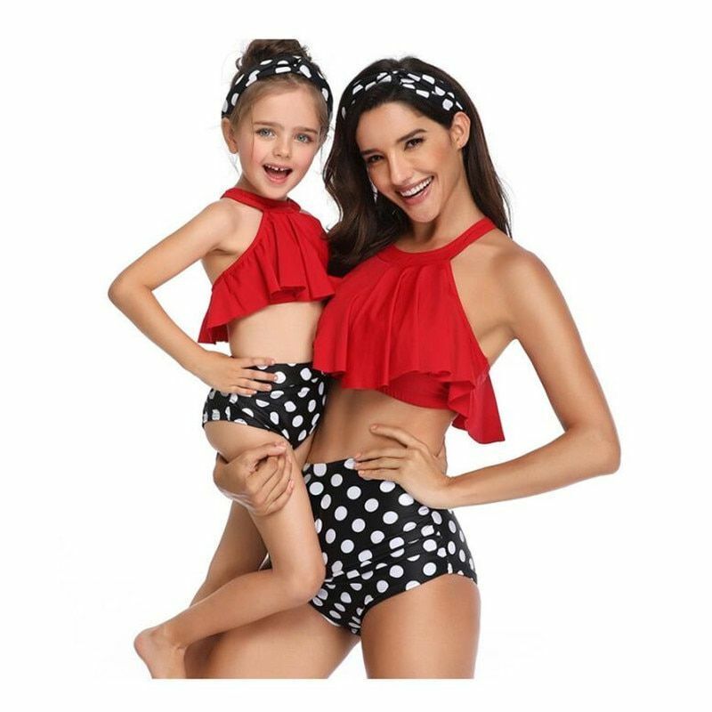 Matching Outfits Swimwear Daughter Printed Swimsuit Bikini Bathing Suit Design