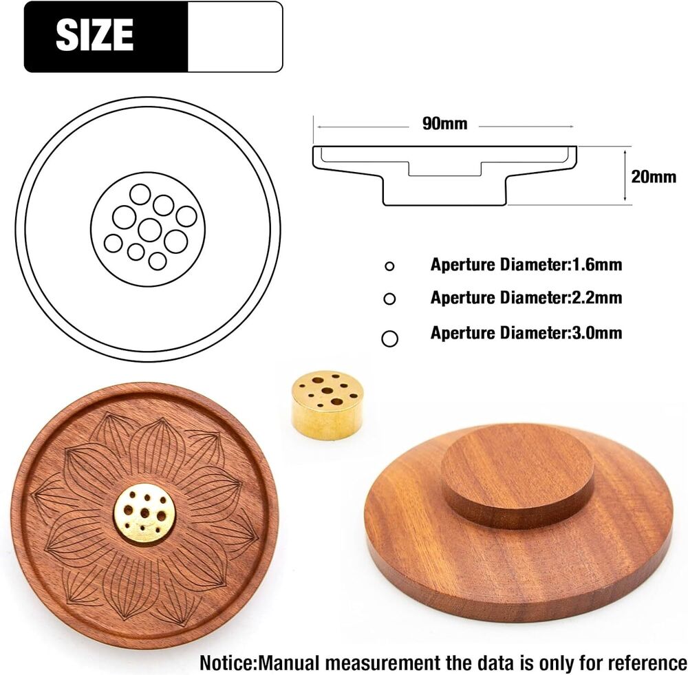 Handmade Wooden Incense Holder Tray for Sticker Home Decoration Meditation Set