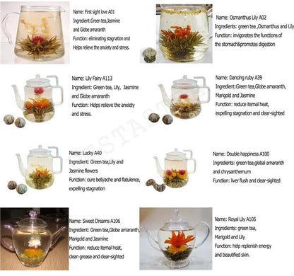 Jasmine Flowering Silver Needle Blooming Tea Flowering Tea Balls 20pcs