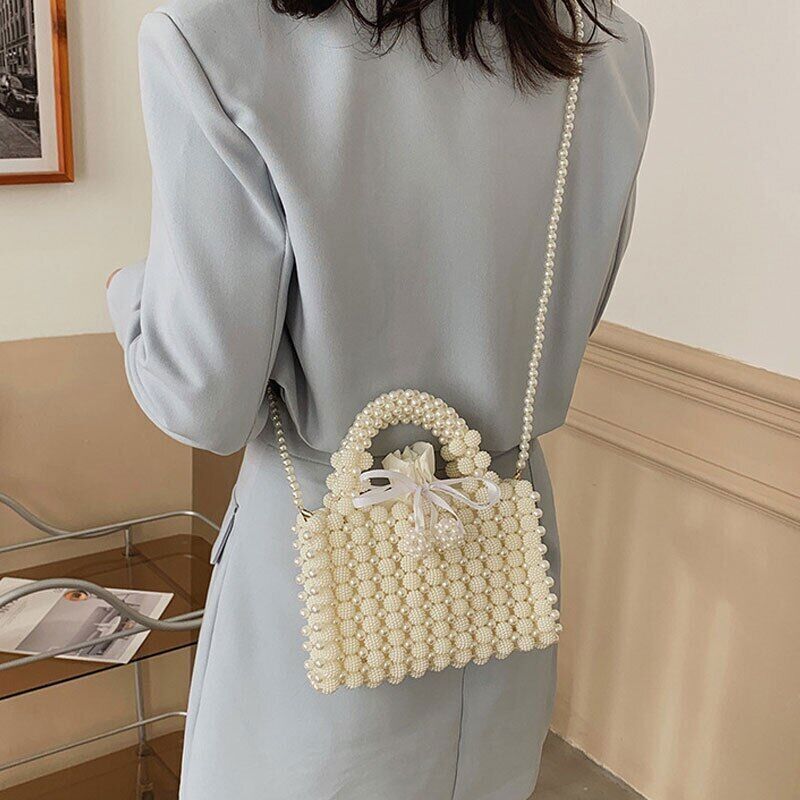 Women Pearl Bag Totes Bags Handbags Ladies Wedding Bridal Handbag Party Purse