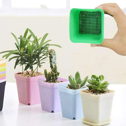 Flower Pot Hole Mesh Pad 50Pcs Glass Fiber Plants Bonsai Bottom Grid Mat 10x10cm
