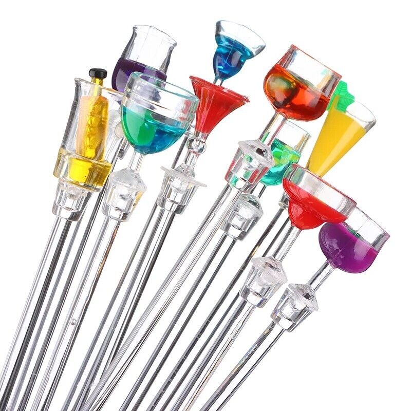 Cocktail Stirrer 5Pcs Acrylic Coffee Mixer Beverage Stick Blender Bar Tools 23cm