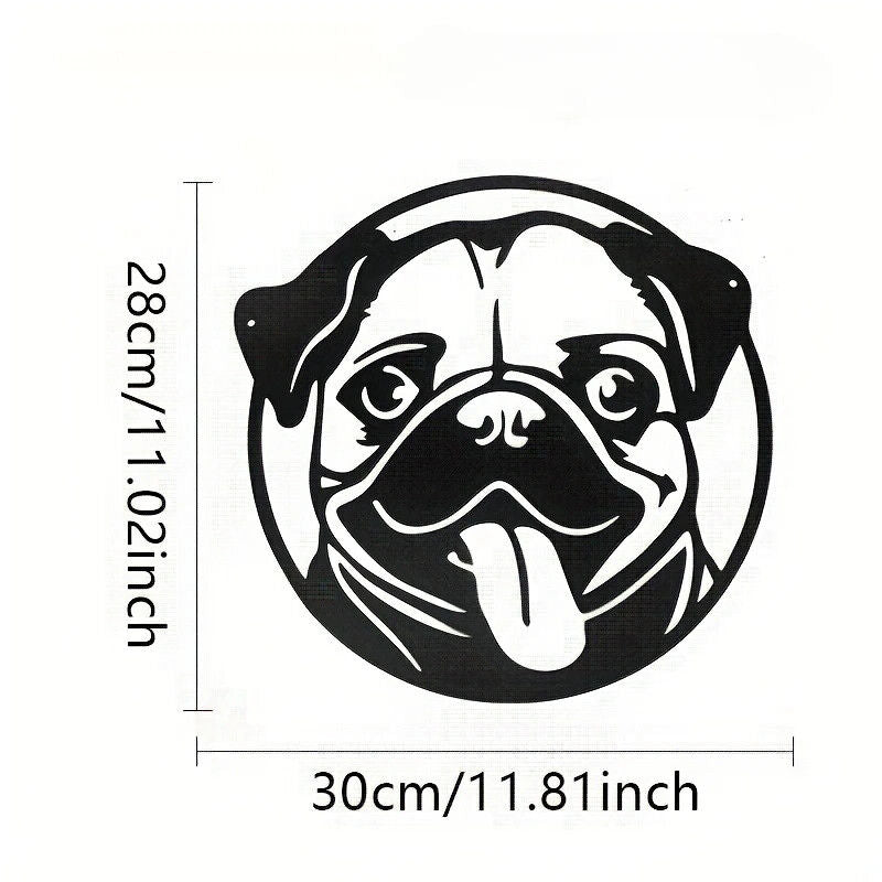 CIFBUY Pug Metal Wall Decoration, Pug Metal Wall Art, Pug Metal Wall Name Sign