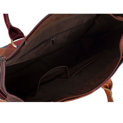 Genuine Cowhide Leather Colorful (random) Patchwork Handbag Women Tote Crossbody