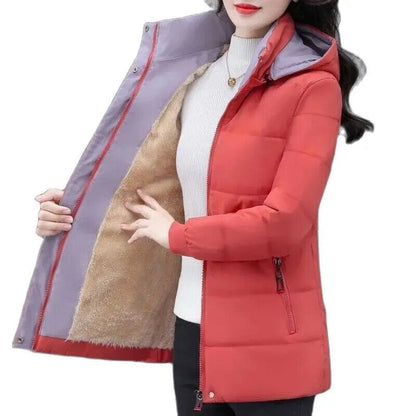 Down Jacket Women's Coat Add Velvet Top-Grade Lady Clothes
