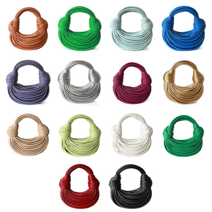 Tubular Microfiber Leather Double Knot Mini Small Tote Bag Purse Fashion Hobo