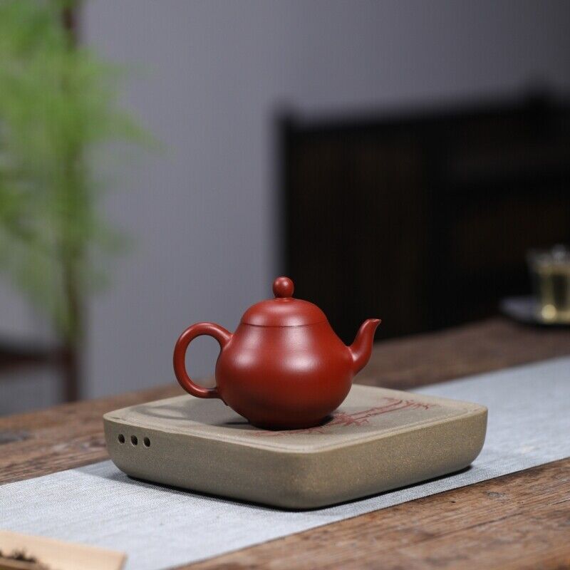 150ml full handmade tea pot marked master pot pear shape real yixing zisha clay