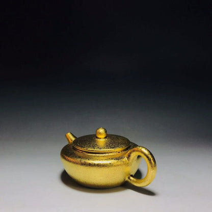 vintage chinese yixing purple clay teapot zisha gold gilding collection rare art