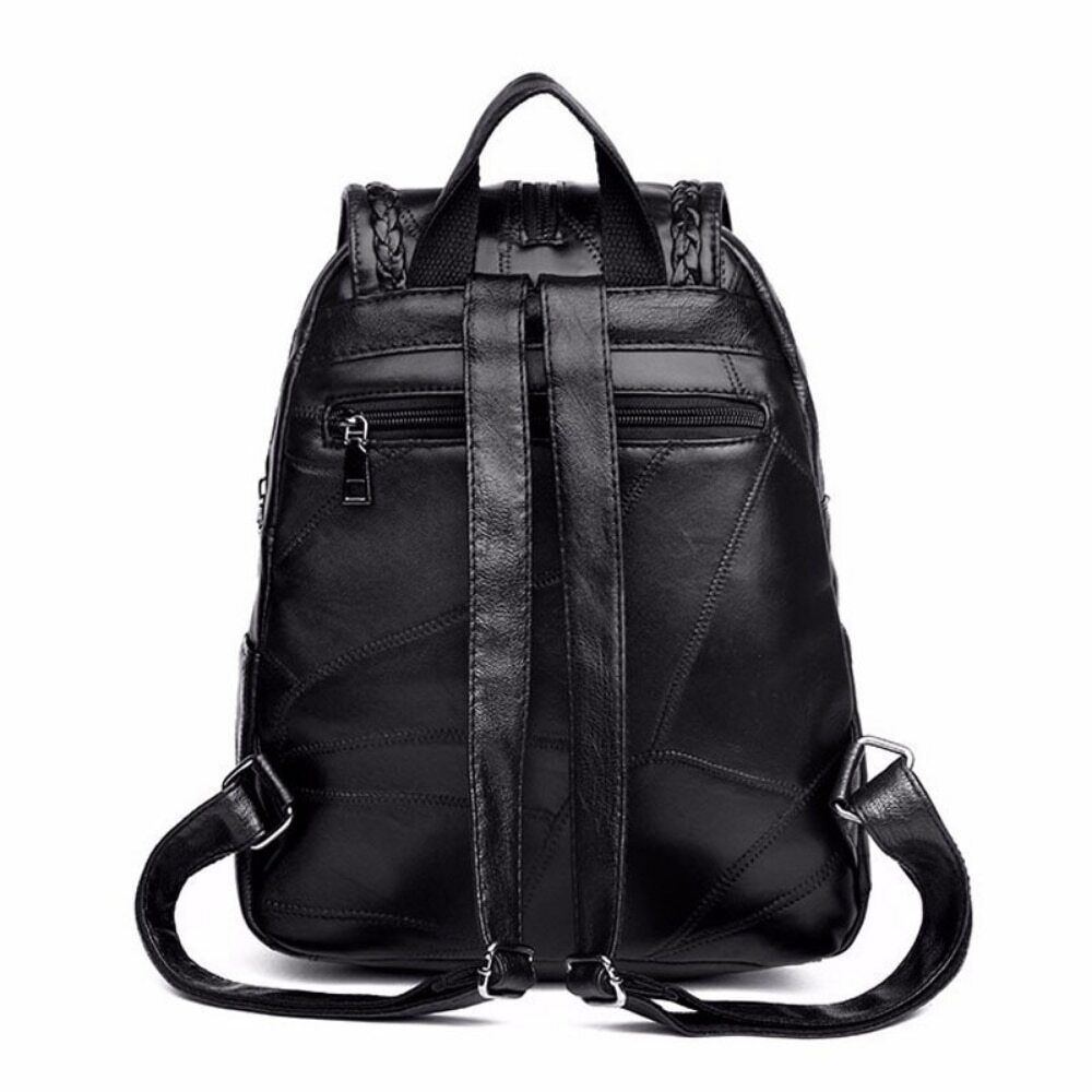 Women's Simple Backpack Travel Soft PU Leather Handbag Shoulder Bags Women Girls