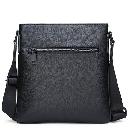 100% Genuine Leather Men's Litchi Sling Shoulder Messenger Bag 10" Business Bag