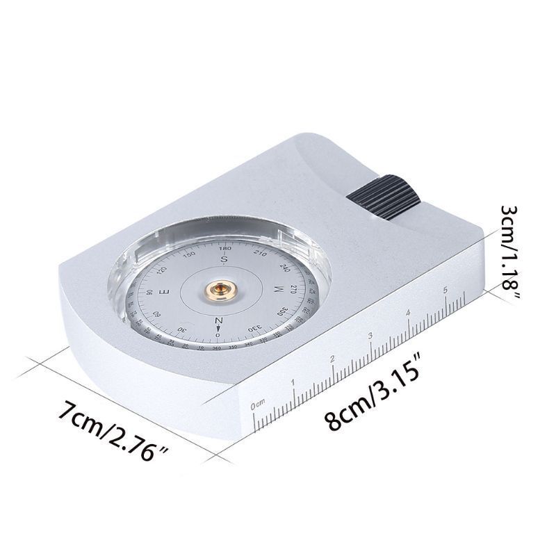 Professional Compass Waterproof Clinometer Survival Distance 3.01x2.13x0.55inch