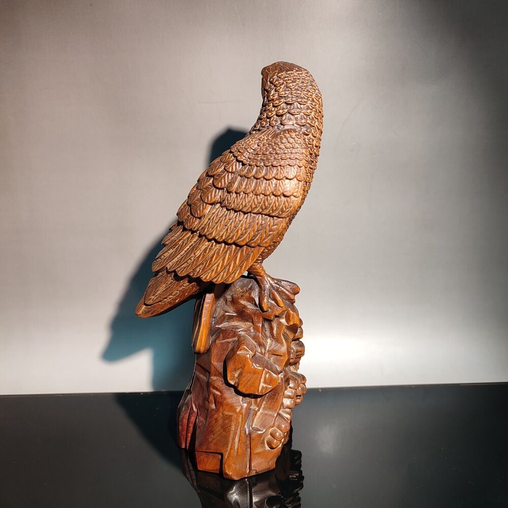 fierce hawk statue eagle bird Animal figurines sculpture chinese wood carving