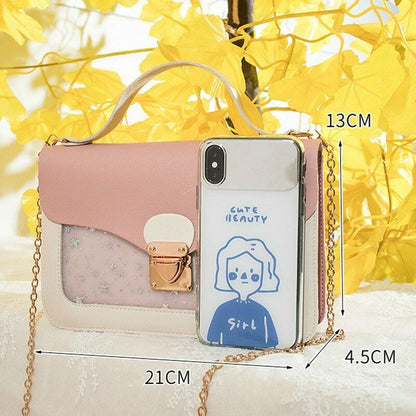Mini Square Pack Shoulder Bag Star Sequin Crossbody Bag Clutch Wallet Handbags