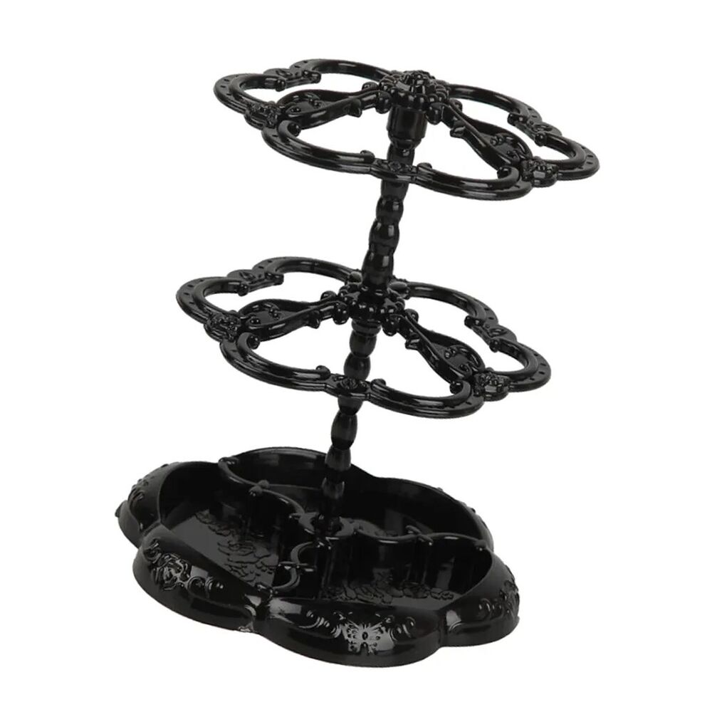 Jewelry Display Stand Plastic Retro Drop Earrings Holder Rotating Rack 13×18.5cm
