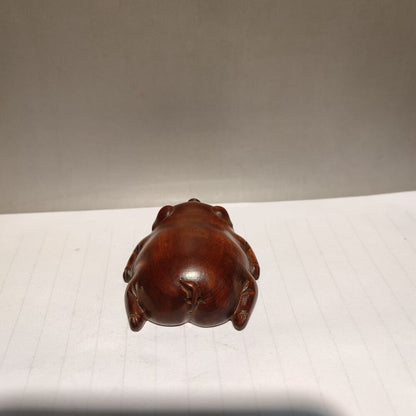 antique wood carving Handmade Statuette figurine small mini wooden Lazy pig gift