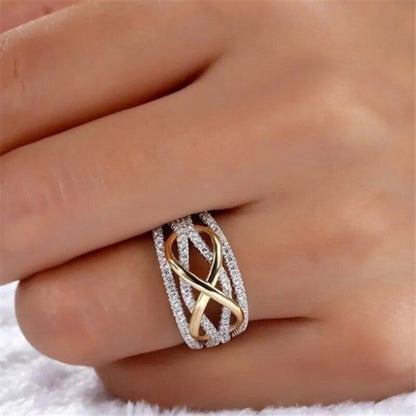 New fashion infinite love ring heart-shaped ring ladies two-color wedding Ring