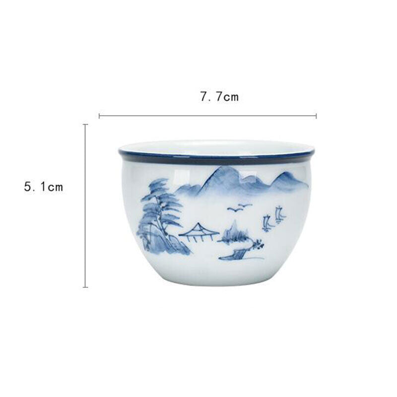 Chinese Blue White Porcelain Tea Cups Ceramic Gongfu Teacup Tea Wine Mug Gift