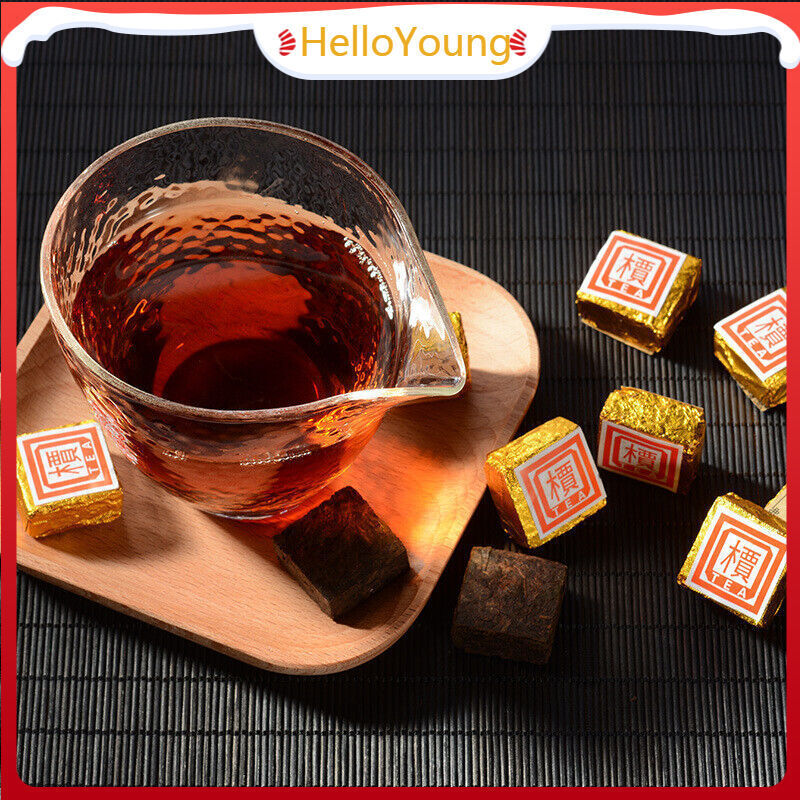 500g Menghai Pu'er Ripe Tea Small Square Brick Tea Leaves Pu'er Tea Tuo Tea