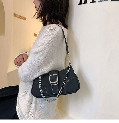 Women Shoulder Bags Matte Leather Solid Color Ladies Bag Chain Handbags
