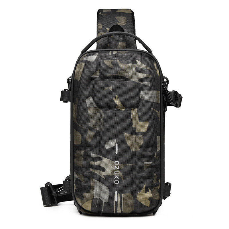 OZUKO New Hard Shell Crossbody Bag, Outdoor Tactical Men's Bag Sling Backpack