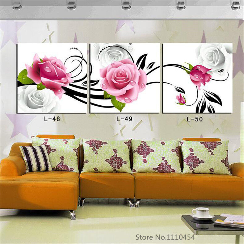 5D DIY Diamond Embroidery Triptych Roses Diamond Mosaic Pictures of Rhinestones