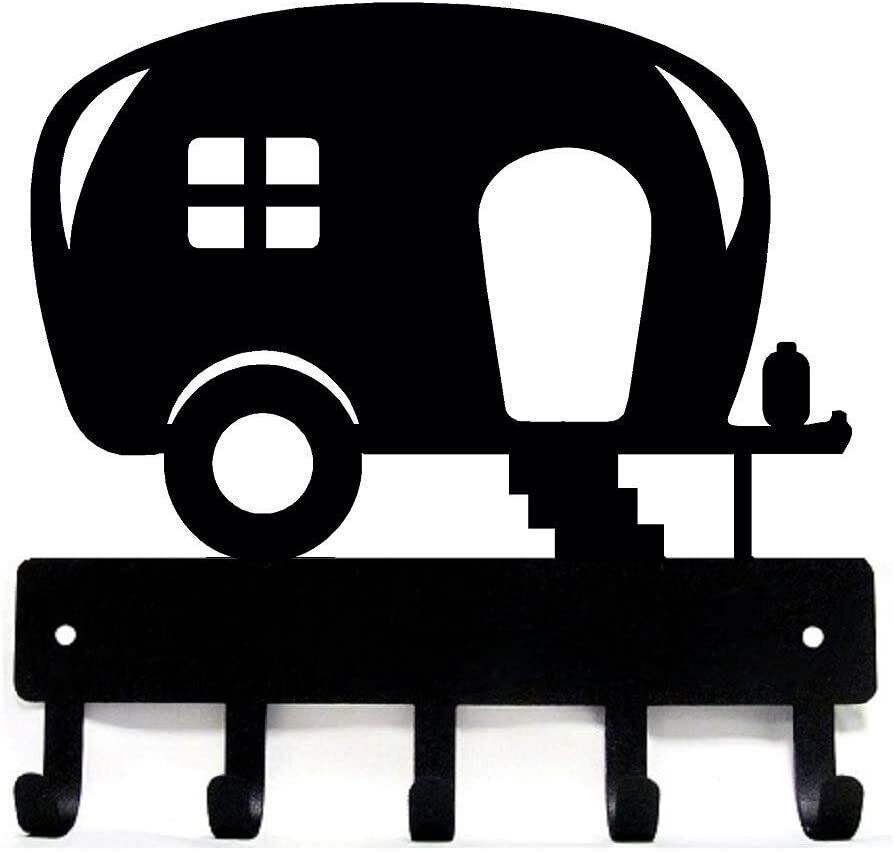 Camper Key Rack Hanger - 6 inch Wide/9 inch Wide Metal Wall Art