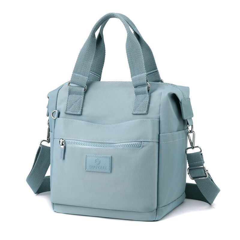 Large Travel Crossbody Bag Zipper Multiple Pocket Handbag Waterproof Nylon Purse