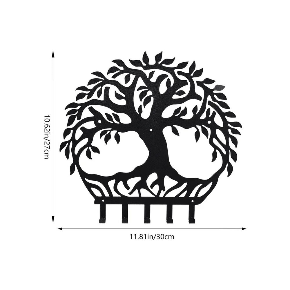 Tree Of Life Wall Mounted Key Hooks Matt Black,Mounted Key Hooks