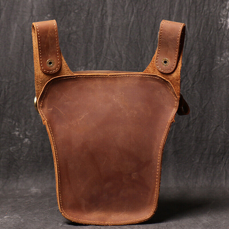 Outdoor Vintage Motorcycle Leather Drop Leg Bag Tactical Thigh Waist Fanny Pack