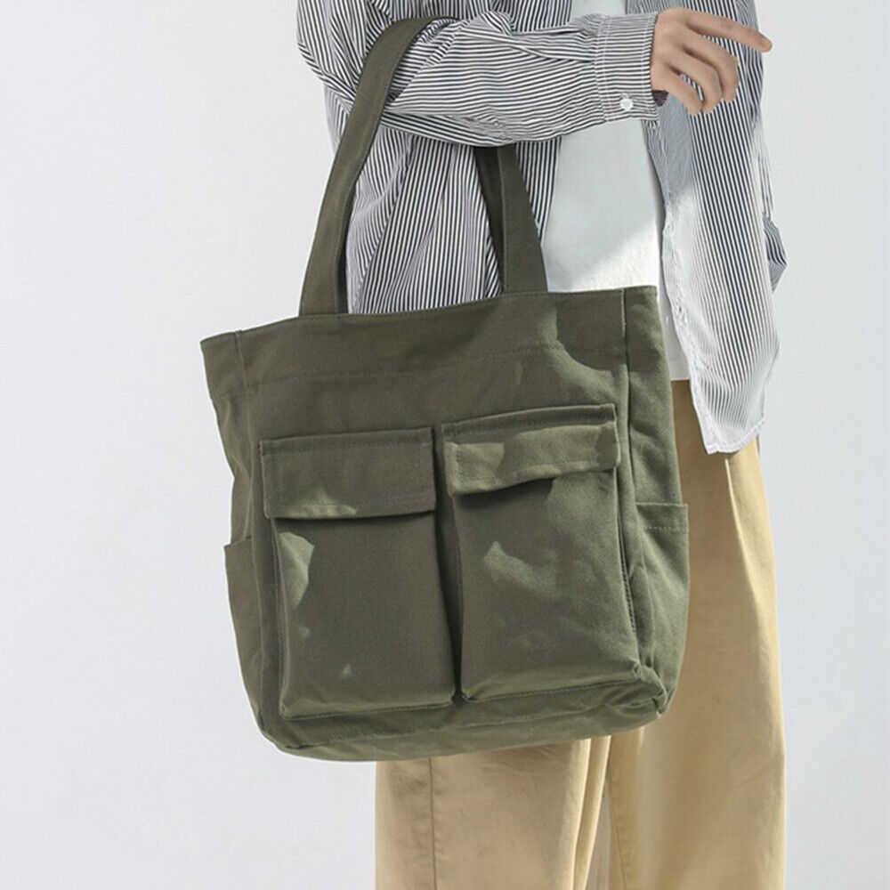 Casual Canvas Shoulder Bag Unisex Messenger Bag Large Capacity Cool Portable