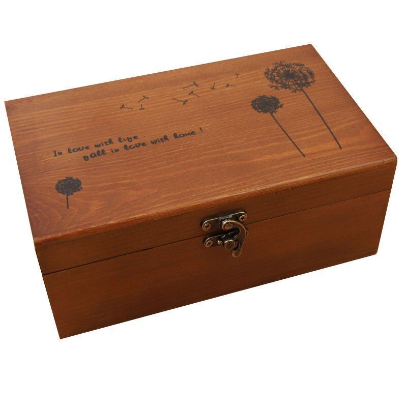 Sewing Box Home Set Needles Threads Tools Craft Kit Storage Boxes 21x13x9cm Wood