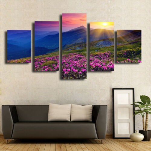 5 Pieces Canvas Wall Art Poster and Print Living Room Scenery No Framed