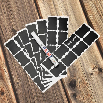 Stickers Waterproof Chalkboard Kitchen 48Pcs/Set Spice Label Home Jar Blackboard